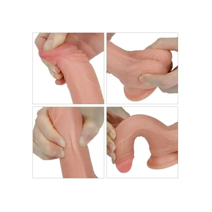 Телесный фаллоимитатор 7’’ Dual layered Platinum Silicone Cock - 18 см. Фотография 4.