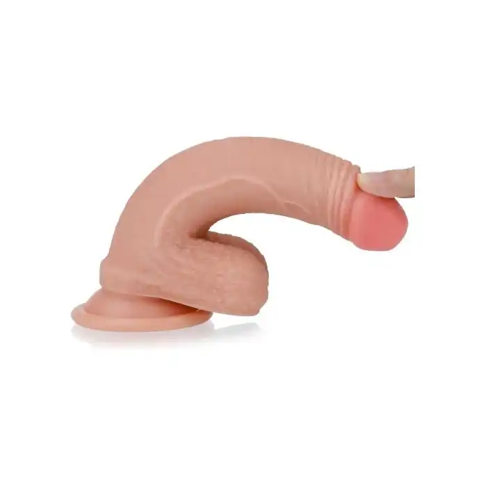 Телесный фаллоимитатор 7’’ Dual layered Platinum Silicone Cock - 18 см. Фотография 5.