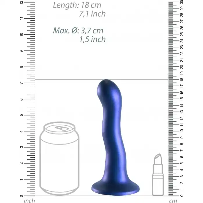 Синий фаллоимитатор Ultra Soft - 18 см - Ouch!. Фотография 4.