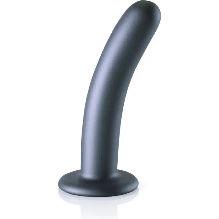 Серый фаллоимитатор Smooth G-Spot - 15 см - Ouch!