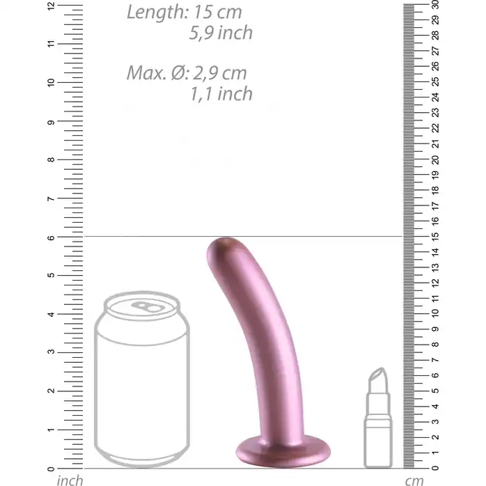 Розовый фаллоимитатор Smooth G-Spot - 15 см - Ouch!. Фотография 4.