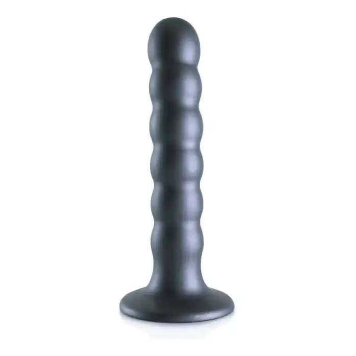 Серый фаллоимитатор Beaded G-Spot - 13,8 см - Ouch!. Фотография 4.