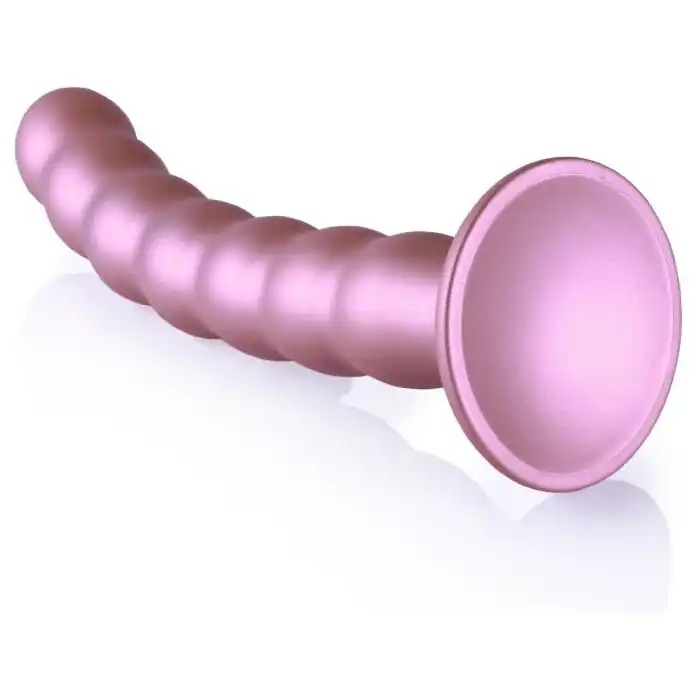 Розовый фаллоимитатор Beaded G-Spot - 21 см - Ouch!. Фотография 4.