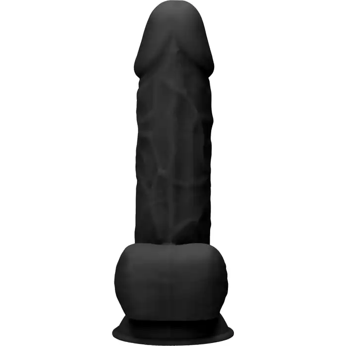 Черный фаллоимитатор Realistic Cock With Scrotum - 21,5 см - RealRock. Фотография 5.
