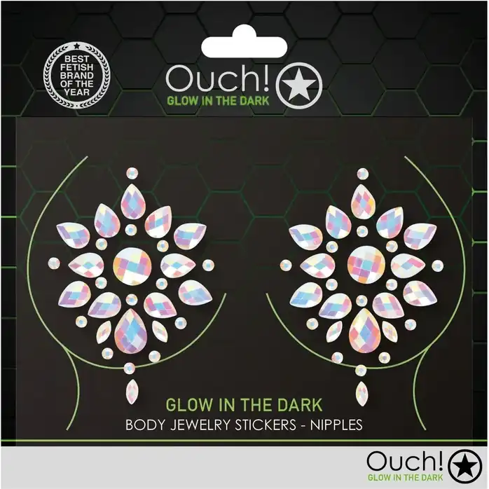 Декоративное украшение на соски на клеевой основе Body Jewelry Stickers - Ouch!