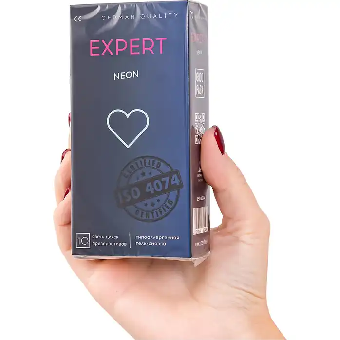 Светящиеся в темноте презервативы EXPERT Neon - 10 шт. Фотография 4.