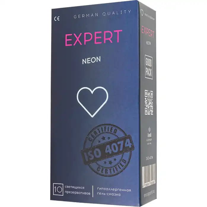 Светящиеся в темноте презервативы EXPERT Neon - 10 шт