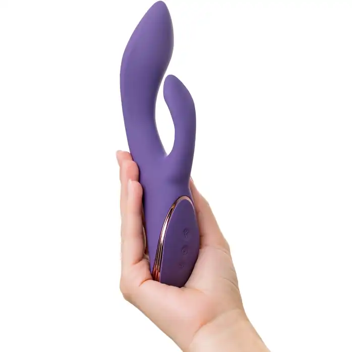 Фиолетовый вибратор-кролик Fingie с функцией Come-Hither - 21,6 см. Фотография 4.