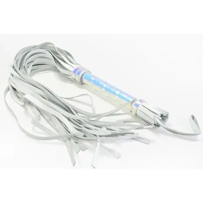 Белая кожаная плеть Hamilion - 65 см - BDSM accessories