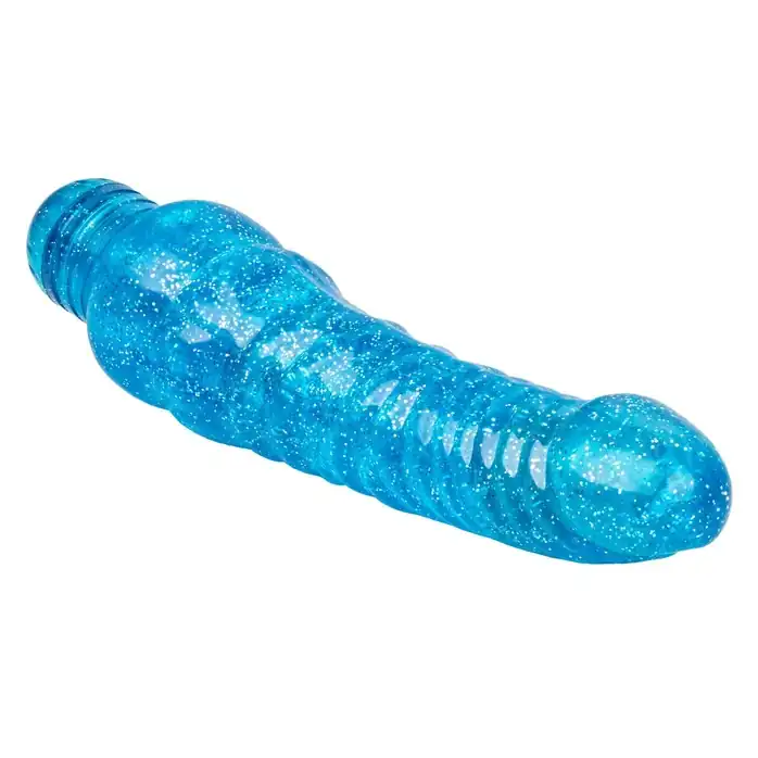 Синий вибратор-реалистик Sparkle Glitter Jack - 18,25 см - Sparkle. Фотография 3.