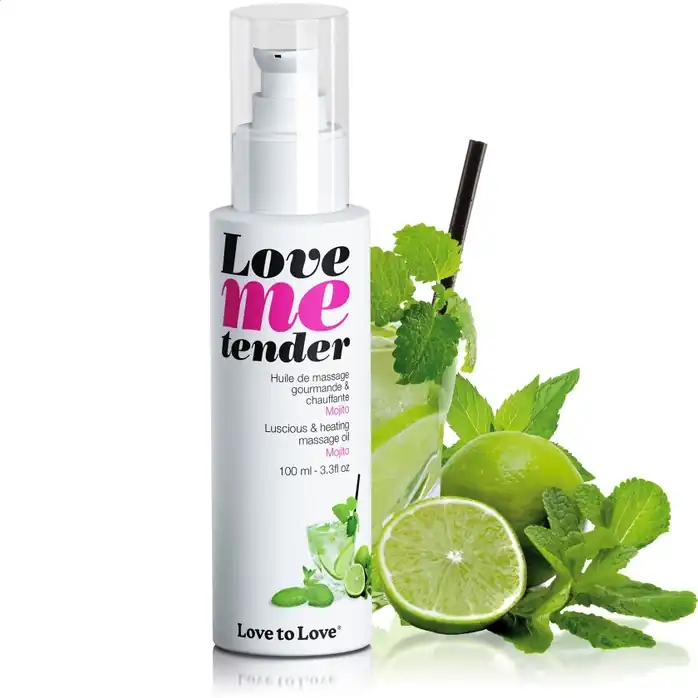 Съедобное согревающее массажное масло Love Me Tender Mojito с ароматом мохито - 100 мл