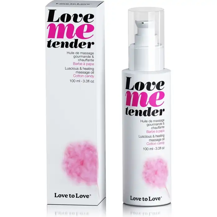 Съедобное согревающее массажное масло Love Me Tender Cotton Candy с ароматом сладкой ваты - 100 мл. Фотография 2.