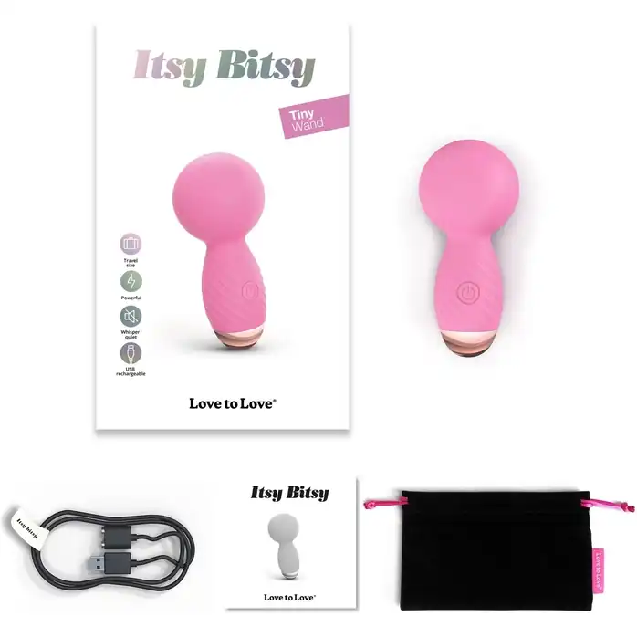 Розовый мини-wand вибратор Itsy Bitsy Mini Wand Vibrator. Фотография 4.