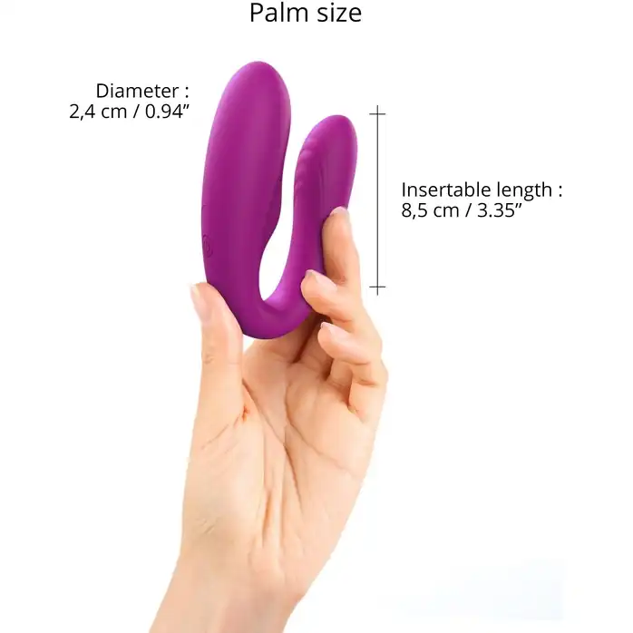 Лиловый вибратор для пар Match Up Couple Vibrator with Remote Control. Фотография 5.