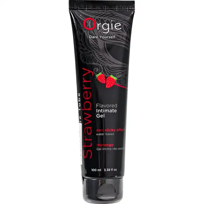 Интимный гель на водной основе Lube Tube Strawberry с клубничным вкусом - 100 мл