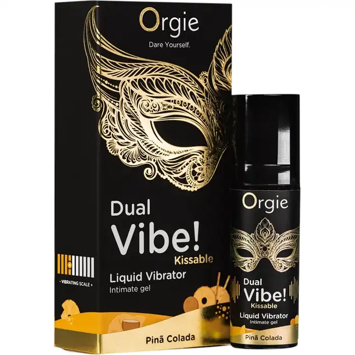Съедобный гель Dual Vibe Pina Colada с эффектом вибрации и вкусом коктейля пина колада - 15 мл