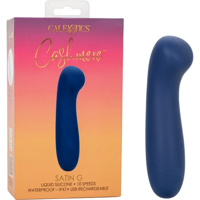 Синий вибромассажер Cashmere Satin G - 15,25 см - Cashmere. Фотография 10.