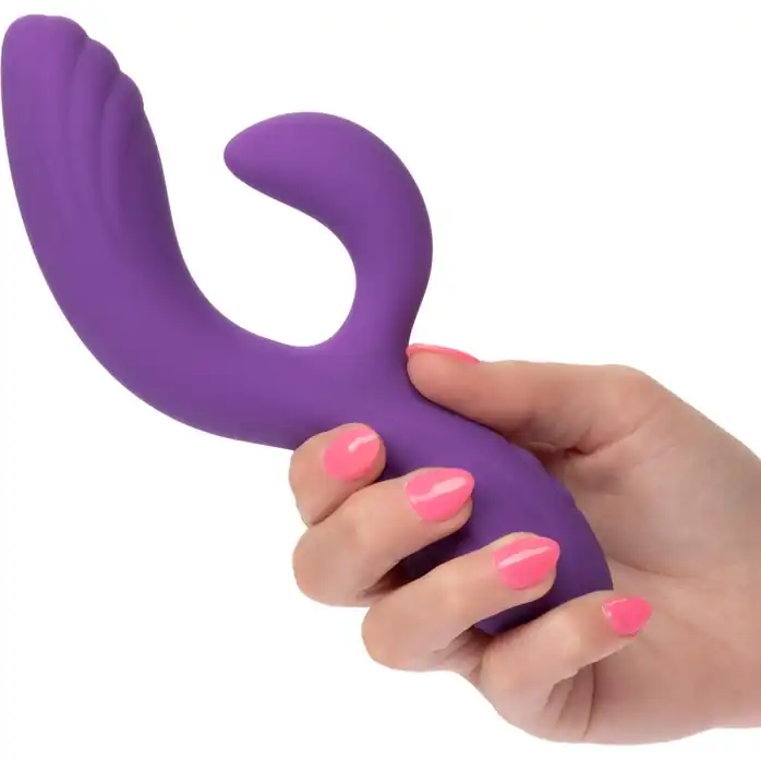 Фиолетовый вибромассажер-кролик Stella Liquid Silicone “C” Curve - 19 см - Stella. Фотография 2.