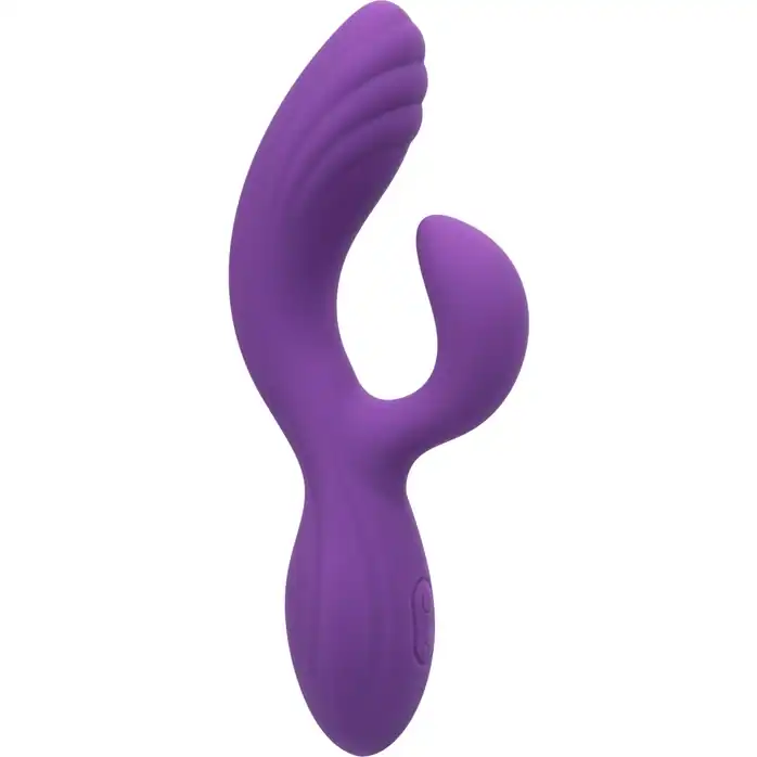 Фиолетовый вибромассажер-кролик Stella Liquid Silicone “C” Curve - 19 см - Stella. Фотография 7.
