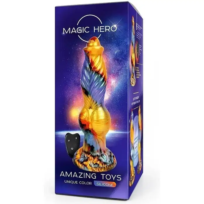Разноцветный фантазийный вибромассажер - 26 см - MAGIC HERO. Фотография 5.