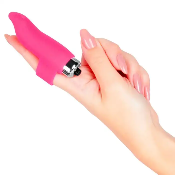 Ярко-розовая вибронасадка на палец - SEXY FRIEND СЕКСУАЛЬНАЯ ИГРА. Фотография 3.
