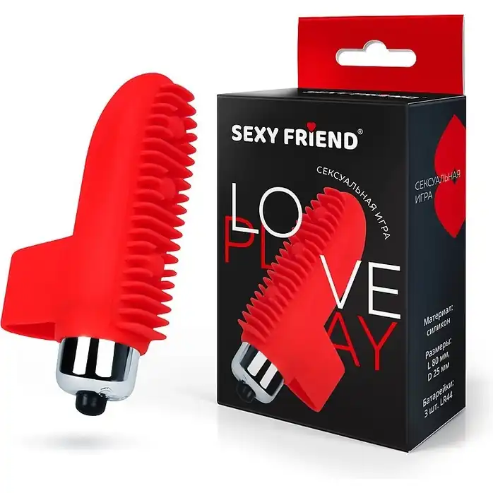 Красная вибронасадка на палец - SEXY FRIEND СЕКСУАЛЬНАЯ ИГРА. Фотография 2.