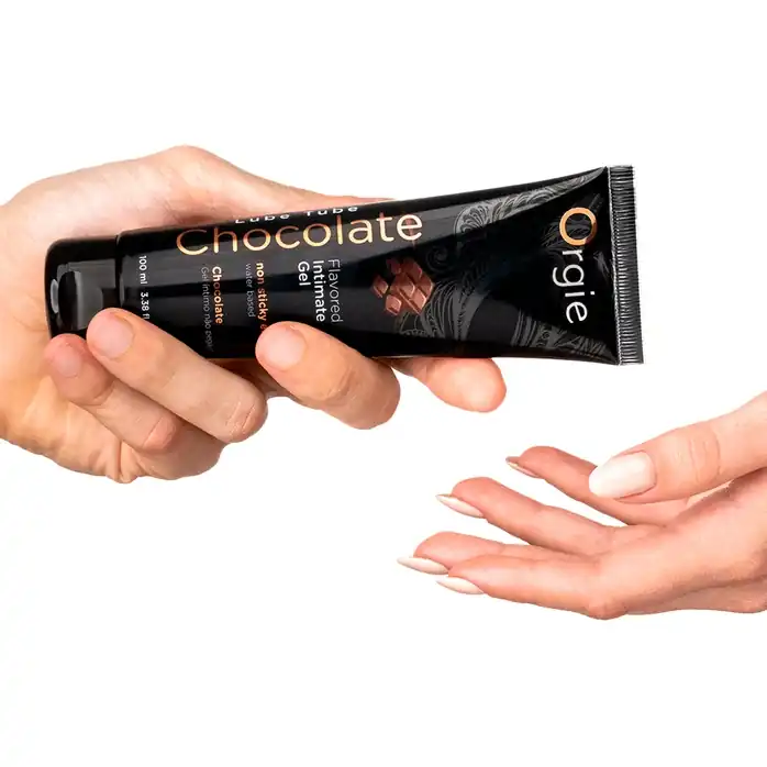 Интимный гель на водной основе Lube Tube Chocolate с шоколадным вкусом - 100 мл. Фотография 2.
