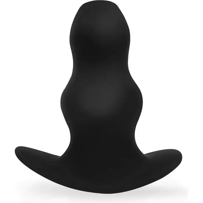 Черный рельефный анальный стимулятор-тоннель - 15,5 см - SEX EXPERT. Фотография 4.