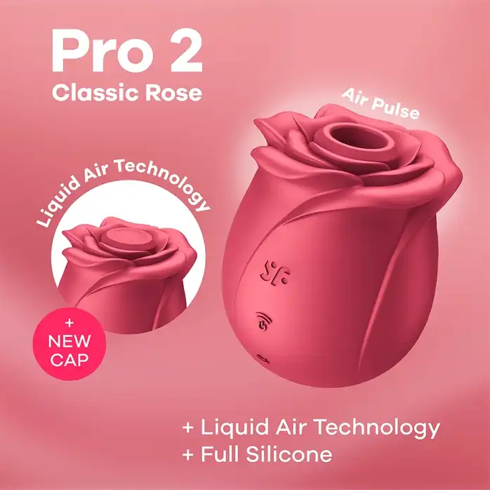 Малиновый вакуум-волновой стимулятор Pro 2 Classic Blossom. Фотография 7.