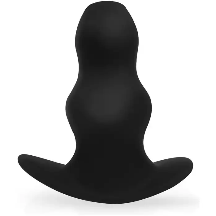 Черный рельефный анальный стимулятор-тоннель - 14 см - SEX EXPERT PREMIUM. Фотография 4.
