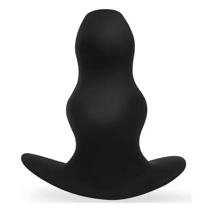 Черный рельефный анальный стимулятор-тоннель - 11 см - SEX EXPERT PREMIUM. Фотография 4.