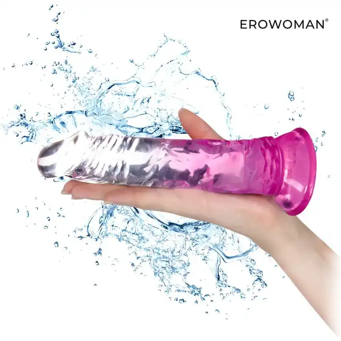 Розовый гибкий фаллоимитатор - 20,5 см - EROWOMAN NEW COLLECTION. Фотография 4.
