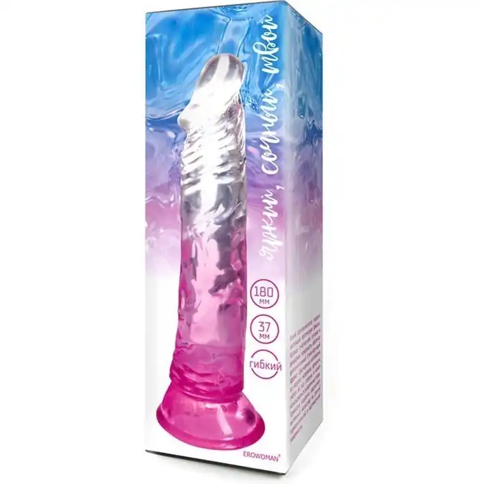Розовый гибкий фаллоимитатор - 20,5 см - EROWOMAN NEW COLLECTION. Фотография 5.