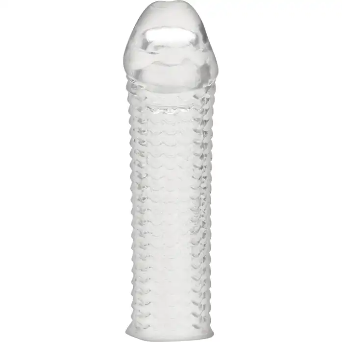 Текстурированная насадка на пенис Clear Textured Penis Enhancing Sleeve Extension - 16,5 см. Фотография 3.