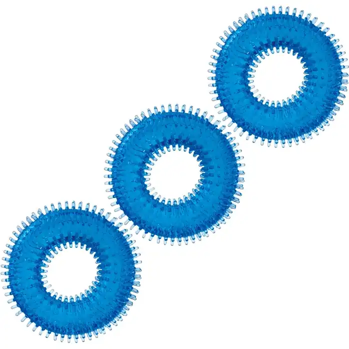 Комплект из трех голубых колец для эрекции 3-Pack Ultra-Stim Stretch Cock Rings