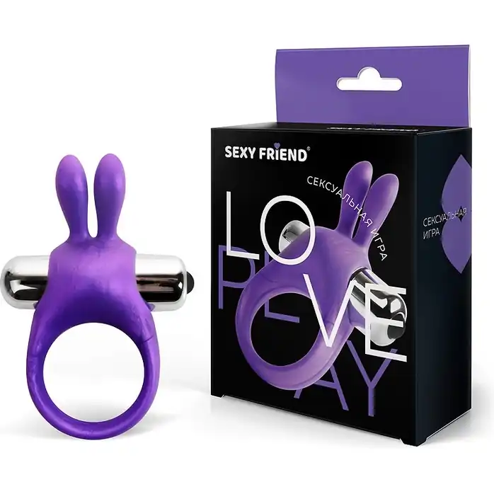 Фиолетовое эрекционное виброкольцо с ушками - SEXY FRIEND СЕКСУАЛЬНАЯ ИГРА. Фотография 3.