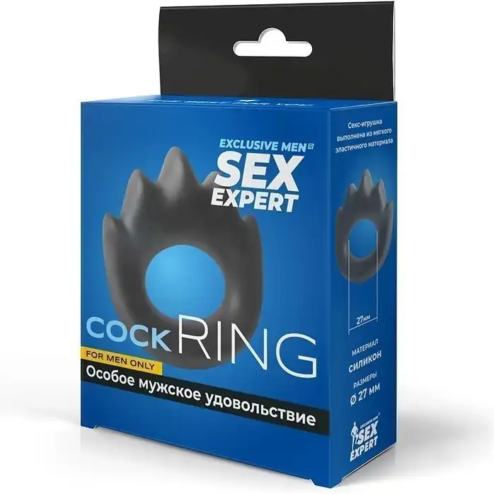 Черное эрекционное кольцо в форме пламени - SEX EXPERT. Фотография 3.