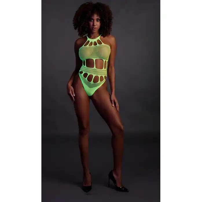 Стильное зеленое боди Body with Grecian Neckline - Ouch!