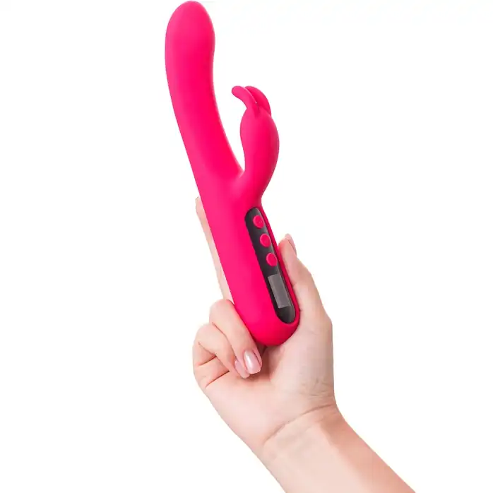 Ярко-розовый вибратор с клиторальной стимуляцией Rablock - 23,5 см - EroTEQ by Toyfa. Фотография 3.