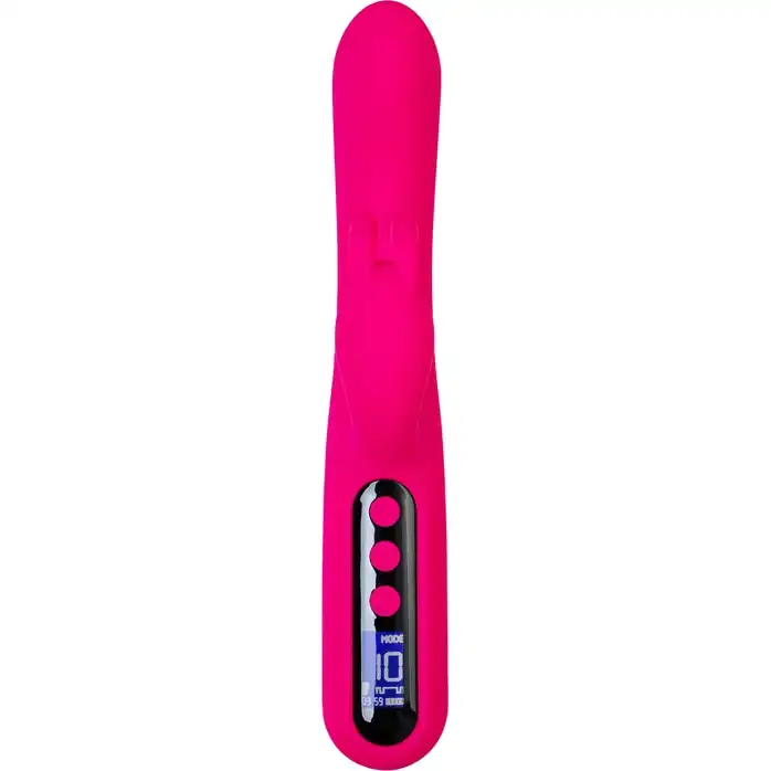 Ярко-розовый вибратор с клиторальной стимуляцией Rablock - 23,5 см - EroTEQ by Toyfa. Фотография 5.