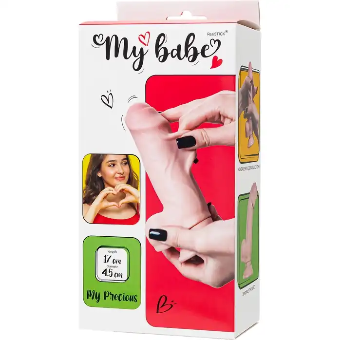 Телесный реалистичный фаллоимитатор My Precious - 17,5 см - My Babe by RealStick. Фотография 9.