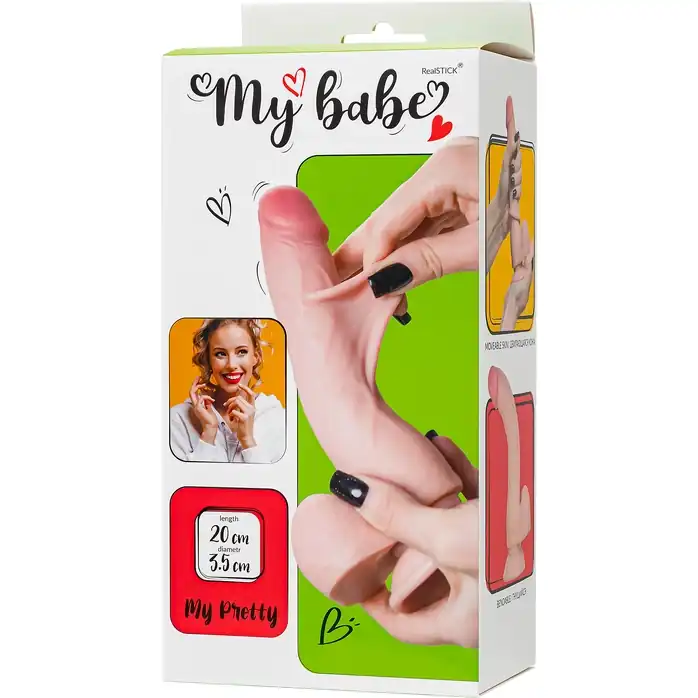 Телесный реалистичный фаллоимитатор My Pretty - 20 см - My Babe by RealStick. Фотография 11.