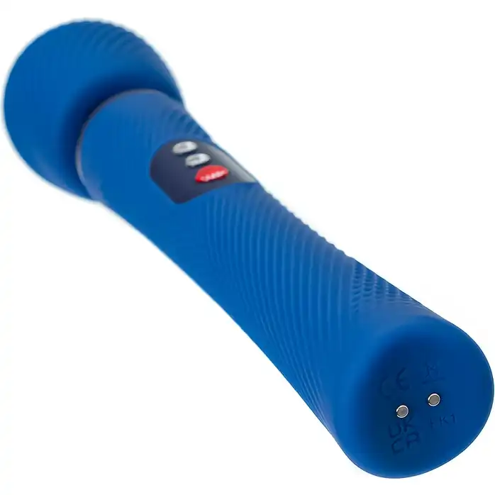 Синий вибромассажер Vim Vibrating Wand - 31,3 см. Фотография 6.