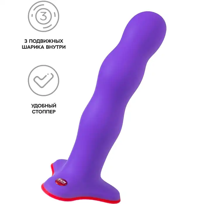 Фиолетовый фаллоимитатор Stubs Bouncer - 18,5 см. Фотография 3.
