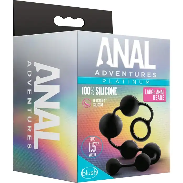 Черная анальная цепочка Black Anal Beads - 40,6 см - Anal Adventures. Фотография 3.