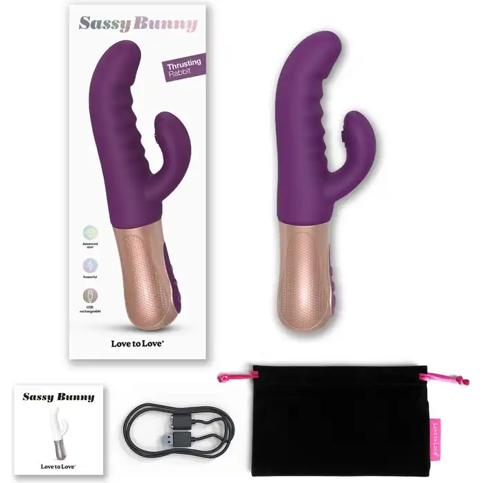 Фиолетовый вибратор-кролик Sassy Bunny - 21 см. Фотография 2.
