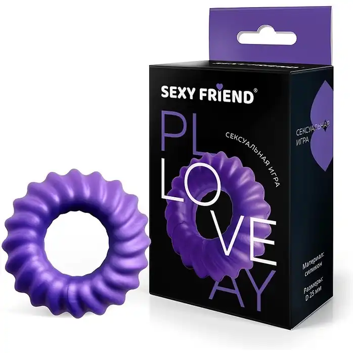 Фиолетовое фигурное эрекционное кольцо - SEXY FRIEND СЕКСУАЛЬНАЯ ИГРА. Фотография 2.