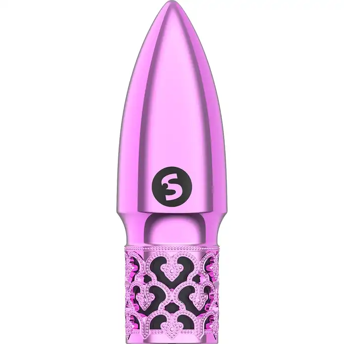 Розовая перезаряжаемая вибропуля Glitter - 6,8 см - Royal Gems