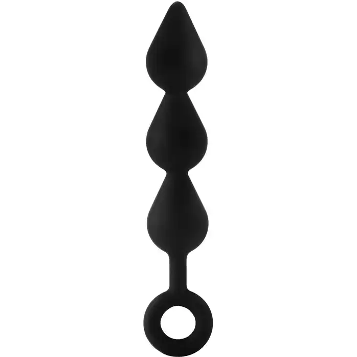 Черный анальный стимулятор XL Triple Drop Plug Black - 26 см - Fantasstic
