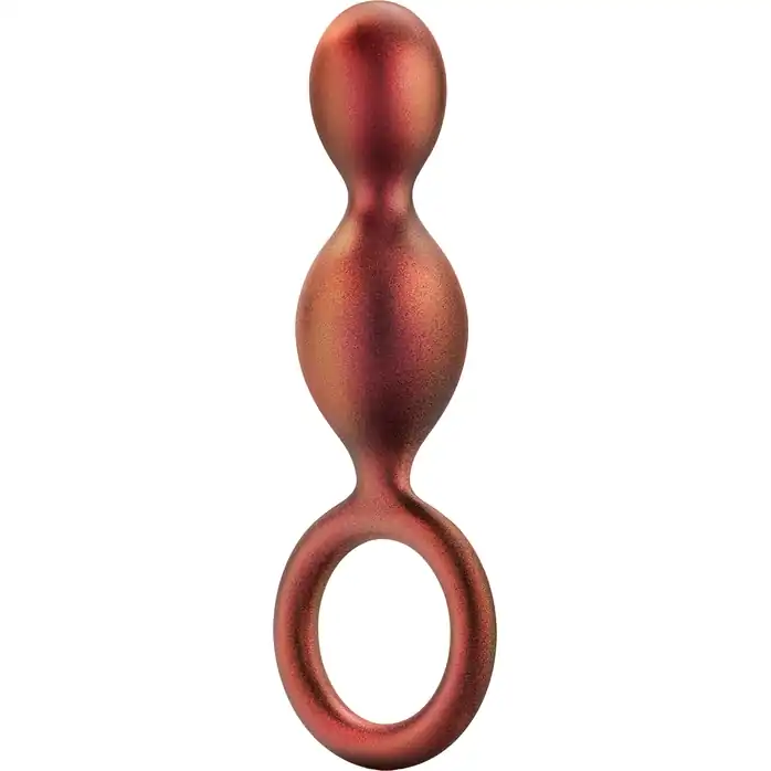 Коричневый анальный стимулятор Duo Loop Copper Anal Plug - 13,3 см. Фотография 4.
